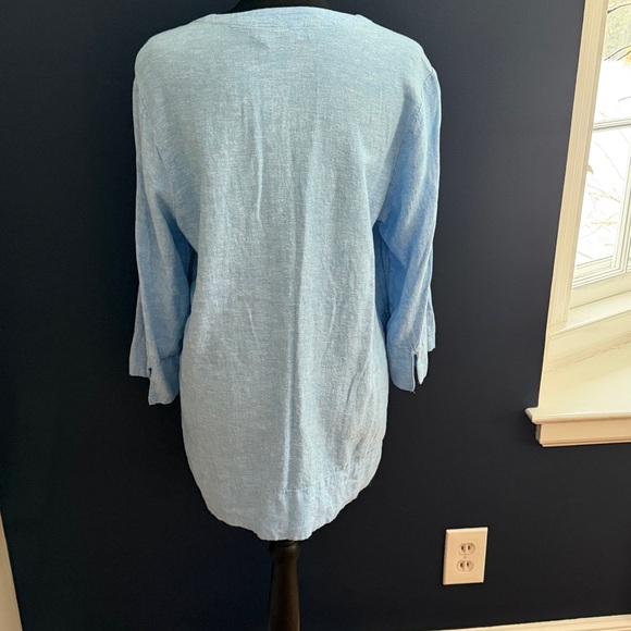 Lands’ End Linen Blend Pullover Blouse – Light Blue Size M. Very good condition - Picture 6 of 7